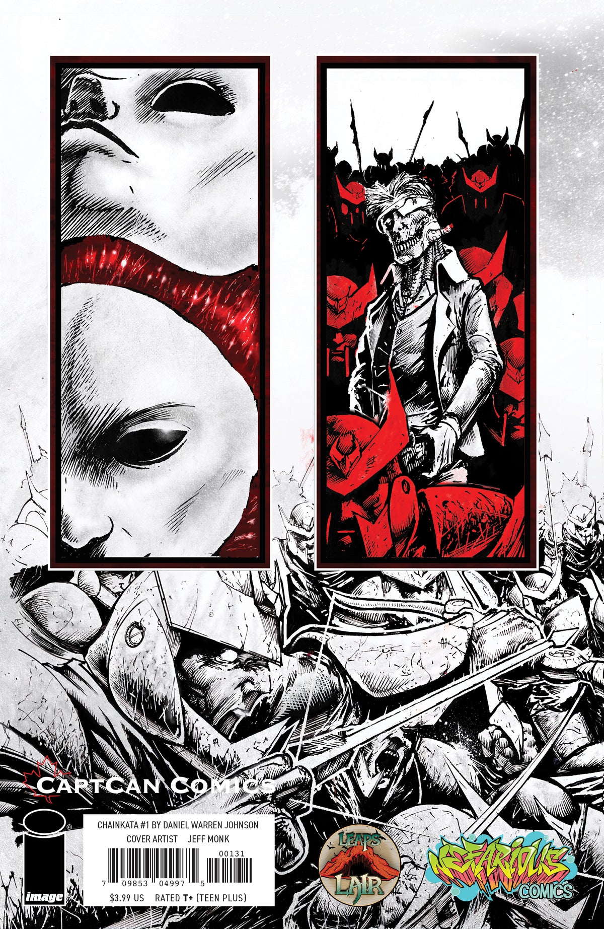 Chainkata #1 Nefarious Comics/CaptCan Comics/Leaps Lair Exclusive Gloss Foil Black/White/Red Foil Wrap Around Cover B (Pre-Order)