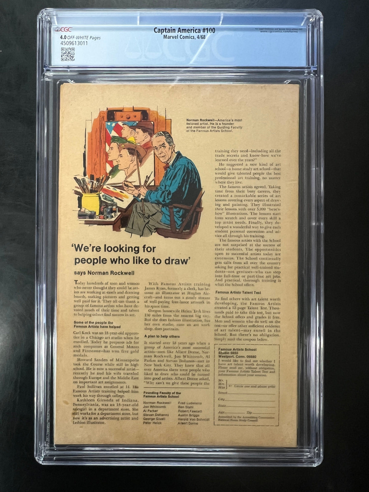 Captain America 100 - CGC 4.0