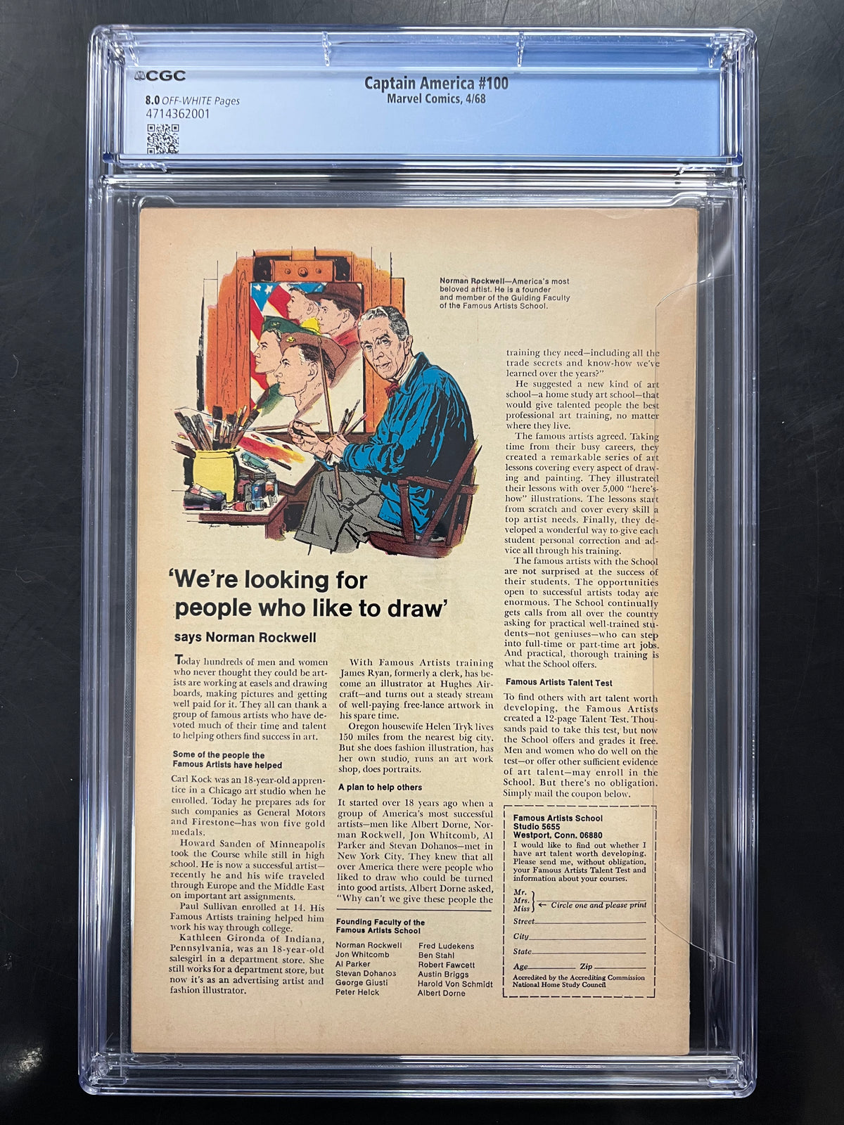 Captain America 100 CGC 8.0