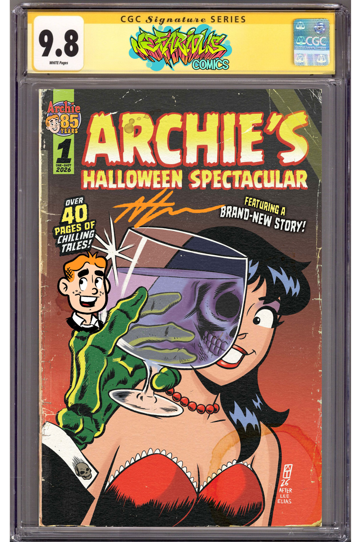 Archie's Halloween Spectacular 1 - Nefarious Comics / CaptCan Comics Exclusive Cover "Chamber Of Chills" Ltd to 500 copies -CGC 9.8- Signed and Remarked by cover Artist Andrew Thomas