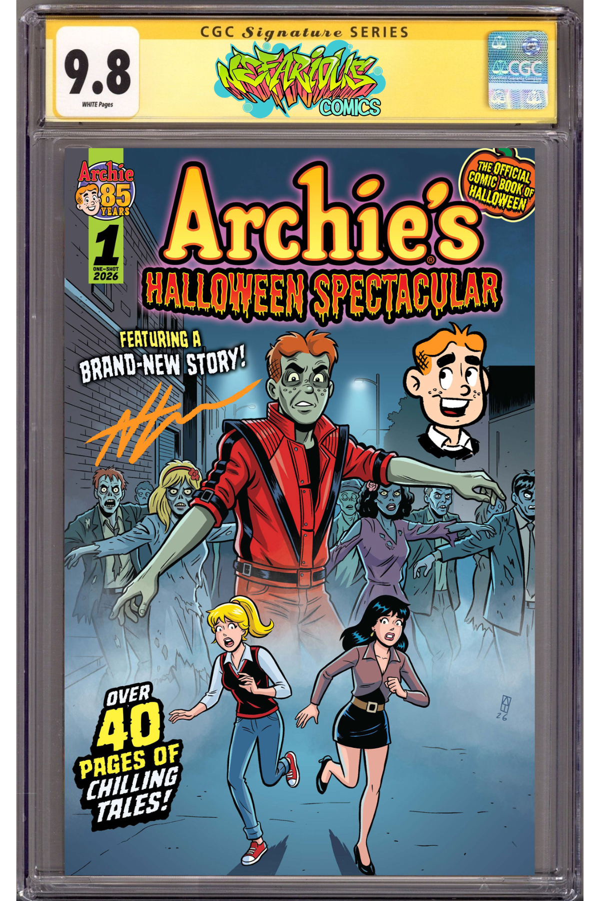 Archie's Halloween Spectacular 1- Nefarious Comics / CaptCan Comics Exclusive Cover "Thriller" Ltd to 300 copies- CGC 9.8 Signed and Remarked by Cover Artist Andrew Thomas
