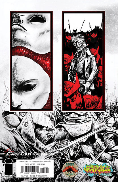 Chainkata #1 Nefarious Comics/CaptCan Comics/Leaps Lair Exclusive Gloss Foil Black/White/Red Foil Wrap Around Cover B (Pre-Order)