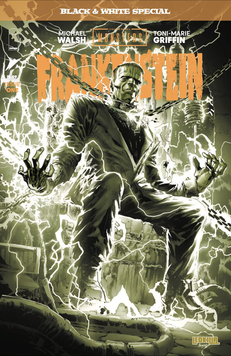 Universal Monsters: Frankenstein Black & White Special #1-Matte Foil - Ken Lashley x Nefarious Comics Exclusive-Signed By Ken Lashley- Ltd to 500 copies- Pre-Sale